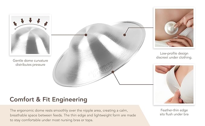 925 Silver Nipple Cups | Nipple Covers for Breastfeeding, Nursing Cup & Nipple Shields for Breastfeeding Newborn | Silver Cups, Breast Shield & Breastfeeding Essentials