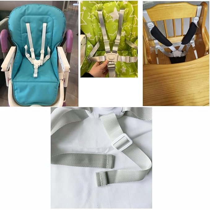 High Chair Straps Replacement for Evenflo 4 in 1 high Chair, Replacement Harness Straps Fit for Boon, Baby Trend and Ingenuity high Chair, Universal Adjustable Safety Belt