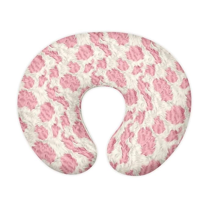 Pink Cow Spot Nursing Pillow Cover for Baby Girls Newborn U-Shaped Breastfeeding Pillowcase Pink Nursing Pillow Slipcovers Fits The Original Support Pillow