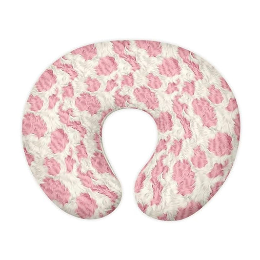 Pink Cow Spot Nursing Pillow Cover for Baby Girls Newborn U-Shaped Breastfeeding Pillowcase Pink Nursing Pillow Slipcovers Fits The Original Support Pillow