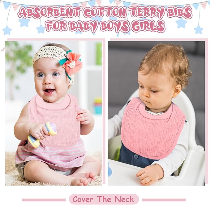 Twistover Newborn Bibs Feeding Bibs for Drooling and Teething Comfy Neck Baby Bib with Padded Absorbent Collar