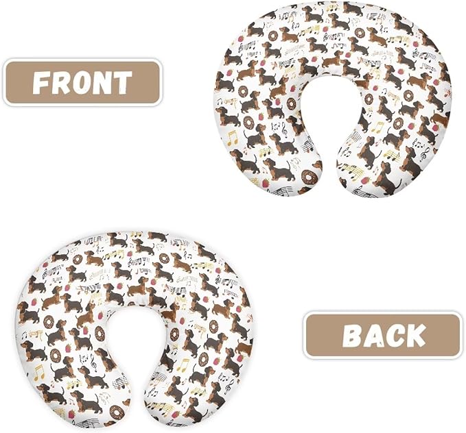 Cute Dachshund Nursing Pillow Cover for U-Shaped Feeding Pillow Soft Nursing Pillow Case Hidden Zipper Design Skin-Friendly