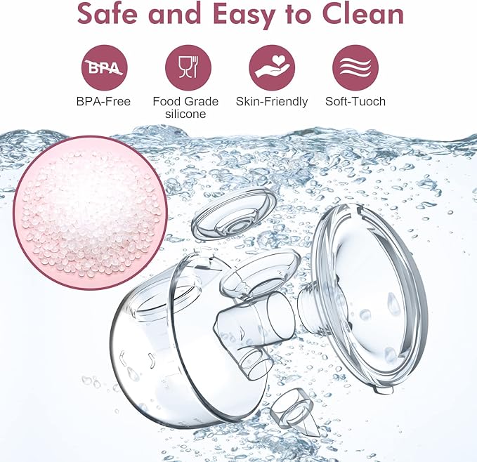 NaNaLazy Wearable Breast Pump Hands Free of Longer Battery Life & LED Display, Portable Electric Breast Pump with 3 Modes & 9 Levels & Low Noise, 24 mm Flange, 2 Pcs Pink