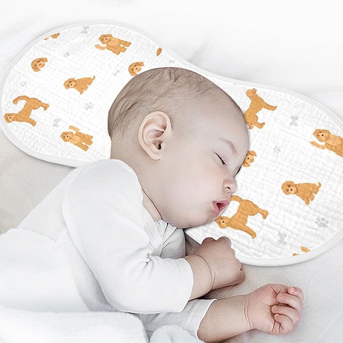 vvfelixl Baby Burp Cloths Labradoodle Dog Baby Newborn Cotton Burping Cloths Set Baby Washcloths 4 Pack