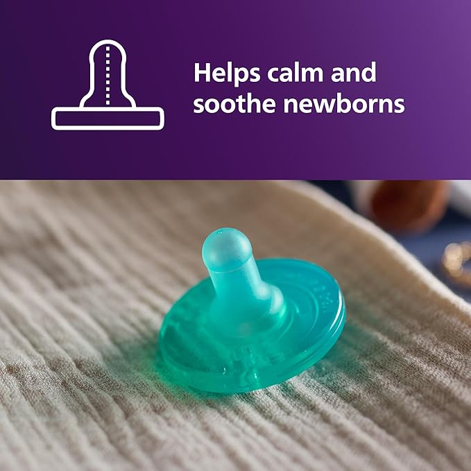 Philips Avent Newborn Gift Set - Bottles with Natural Response Nipples, 3 x 4oz/125ml (Slow Flow Nipples, Flow 2), 3 x 9oz/260ml (Medium Flow Nipples, Flow 3), Soothie 0-3m & Bottle Brush, SCD837/04