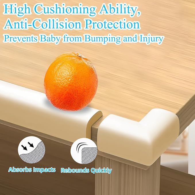 ZOMPAGO Baby Proofing Edge Protector,8 Corner Guards Foam L-Shape Self-Adhesive Corner Guards,Baby Crib Bumper Pad,Wall & Corner Protector Baby,Foam Corner Protectors for Nursery Kitchen Fireplace