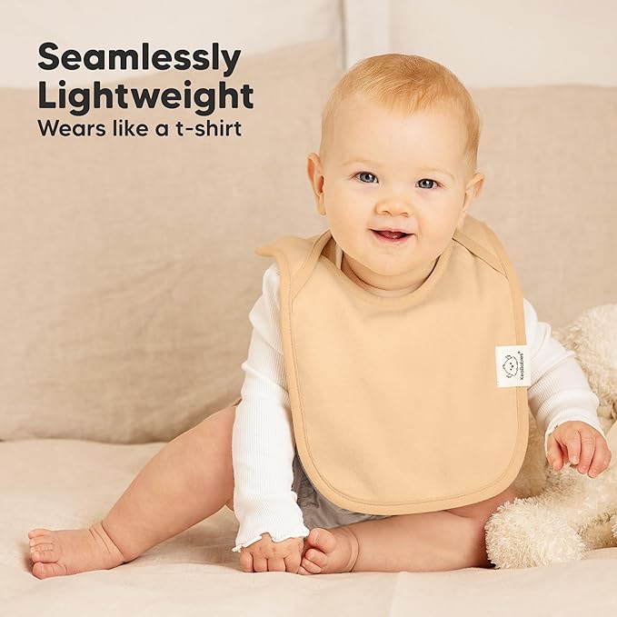 KeaBabies 8-Pack Bibs for Baby Girl, Boy - Pullover Large Baby Bibs for Drooling and Teething Infant, Newborn,Soft & Absorbent Organic Cotton,Long Torso Coverage Keep Toddler Clean & Dry(Butterflies)