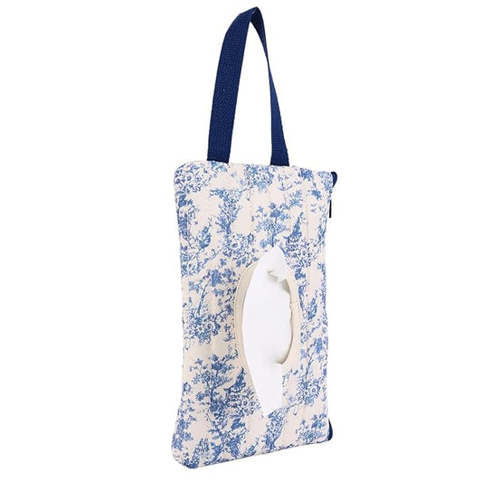 Quilted Baby Diaper and Wipes Pouch Portable Mommy Bag for Stroller Reusable Wipes Pouch with Lanyard (Blue style1)