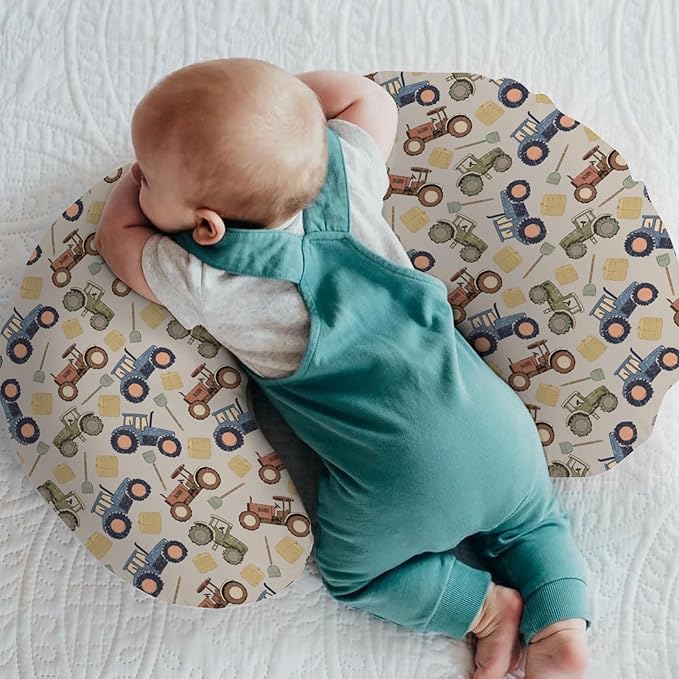 Vintage Tractors Baby Nursing Pillow Covers for Boy Girl Farm Tractor Harvest Nursery Feeding Pillowcase for Breastfeeding Pillows Farmhouse Trucks Vehicle Soft Stretchy Covers for Newborn Infant