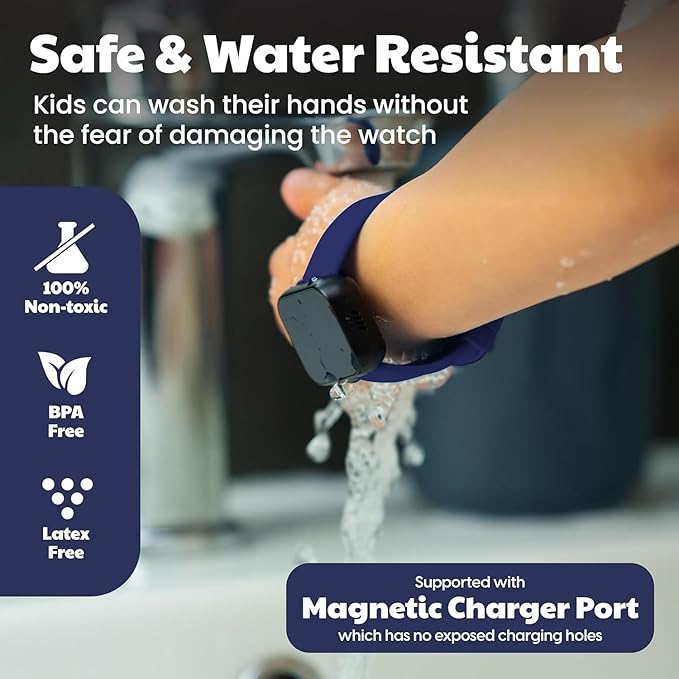 Potty Training Watch for Kids V4 – A Water Resistant Toilet Reminder Device for Boys & Girls to Train Your Toddler with Fun/Musical & Vibration Interval Reminder with Potty Training eBook (Navy)