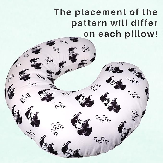 TANOFAR Nursing Pillow Cover, Cow Breastfeeding Pillow Slipcover for Baby Boys & Girls, Animal Nursing Pillow Case for Newborn, Soft Fabric Fits Snug On Infant, Washable & Breathable, Buffalo