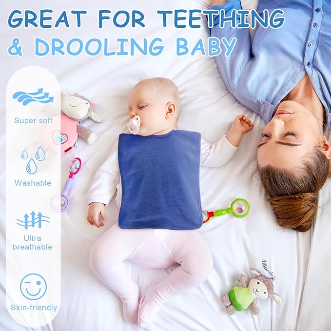 Hercicy Full Coverage Pullover Toddler Baby Bibs Terry Cloth Bibs with Snap Button for 0-4 Years Unisex Feeding Drooling