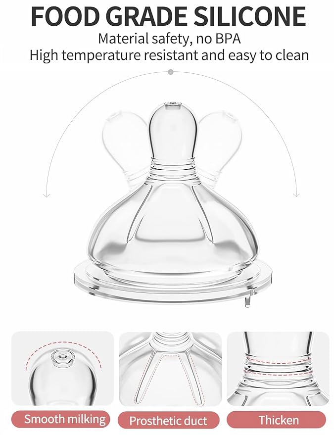 Oberni Glass Baby Bottles,Anti Colic Breastfeeding Bottle with Natural Response Nipple Size S,Wide Neck Slow Flow Baby Bottle for Baby,Newborn,Preemie 0-3 0-6 Month,BPA Free (Pink, 5 Ounce，3 Pack)