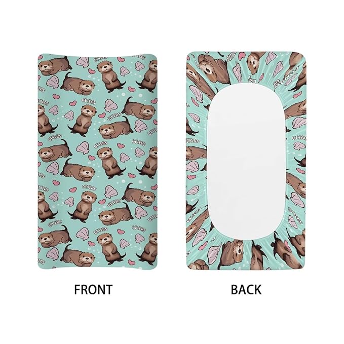 ZDCUSTOM Otters Changing Pad Cover Lovely Print Changing Pad Sheets Soft & Breathable Diaper Changing Table Cover Infant Newborn Changing Mat Sheet