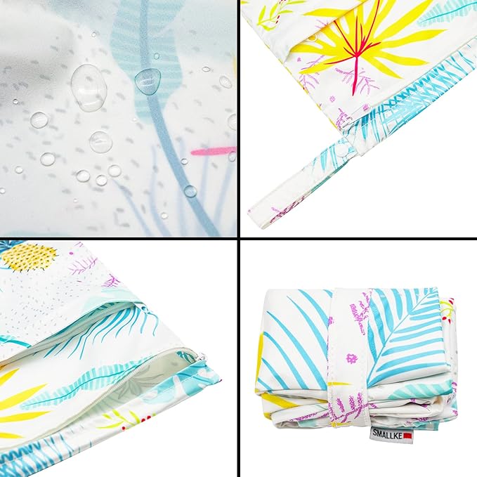 Wet Bag,2 pack Baby Wet Dry Cloth Diaper Bags,Multi-functional Bag,Waterproof Washable, Reusable for Travel, Stroller, Pool,Beach, Wet Swimsuits,Dirty Gym Clothes, Mommy Bag 2WB13
