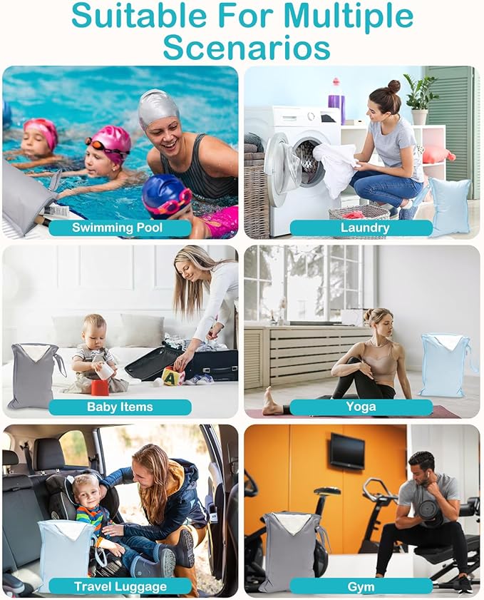 ALVA Waterproof Leakproof Wet Dry Bag 2-Pack | Reusable for Swim, Baby Clothes, Diapers & Travel 2LK01