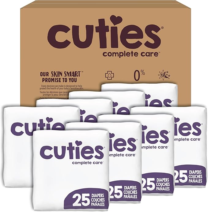 Cuties | Skin Smart, Absorbent & Hypoallergenic Diapers with Flexible & Secure Tabs | Bulk Case | Size 4 | 200 Count