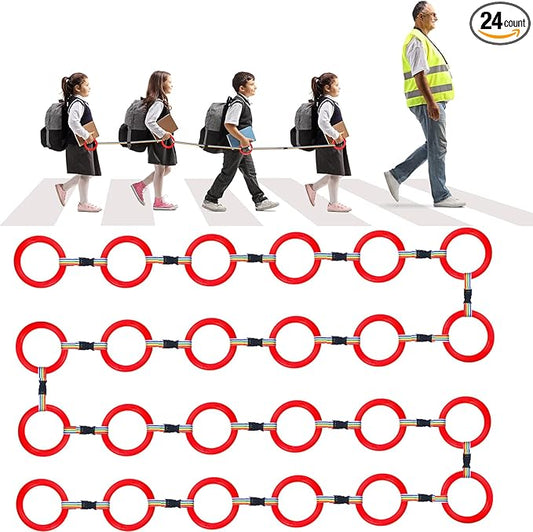 24 Sets Walking Rope for Preschool Toddlers Walking Rope Kids Handles Safety Line Detachable Transition Rope for Children's School Kindergarten Outdoor Supplies