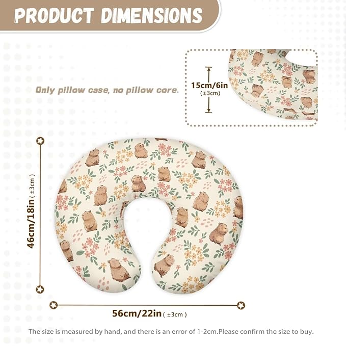 Otter Leaves Nursing Pillow Cover for Breastfeeding Pillow Cozy Nursing Pillow Slipcovers, Snug Fits Pillow, Perfect Newborn Choice for Mom or Baby Quick Dry