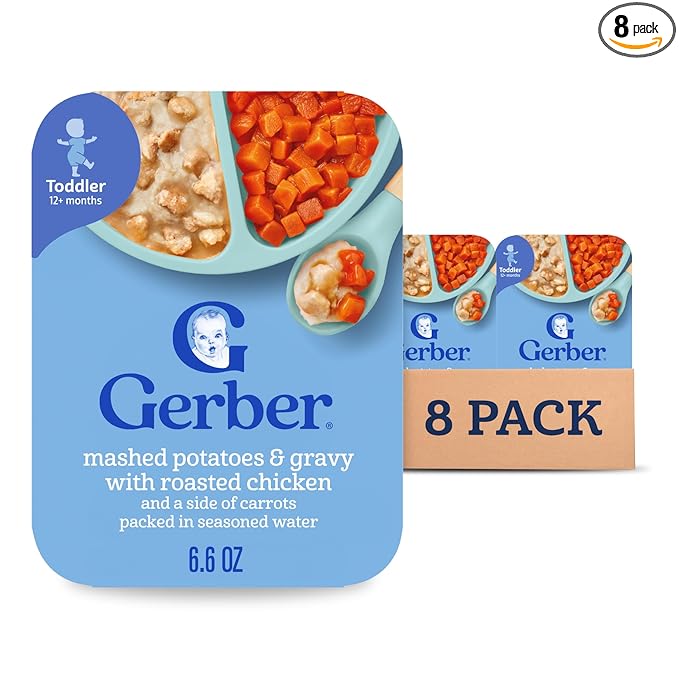 Gerber Graduates Lil' Entrees Mashed Potatoes & Gravy with Roasted Chicken & Carrots, 6.6-Ounce (Pack of 8)