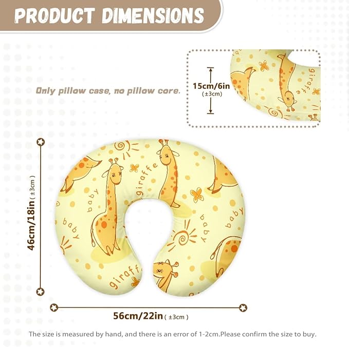 Cute Giraffe Nursing Pillow Cover Nursing Pillows for Breastfeeding Fits The Original Support for Breastfeeding Nipple Shields for Breastfeeding Newborn