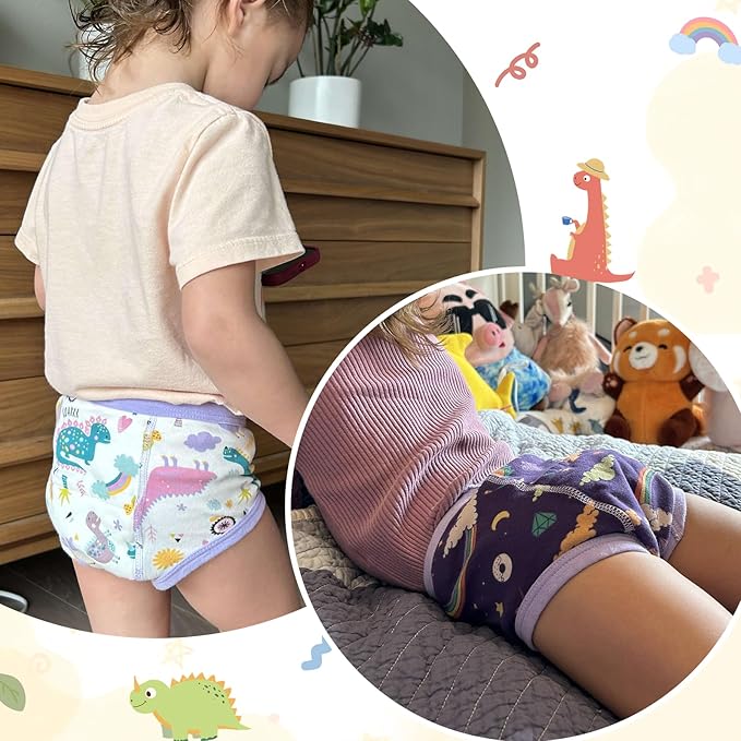 MooMoo Baby Cotton Potty Training Underwear 4 Packs Absorbent Training Pants for Boys and Girls 6T