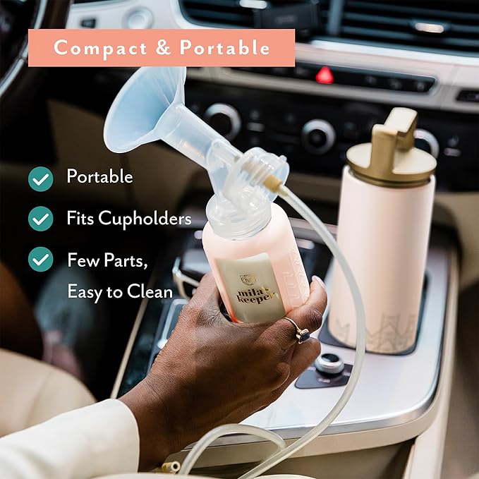 Mila's Keeper Portable Insulated Breast Milk Cooler Set | 20 Hr Storage | Cooler, Breast Milk Storage Bottle & Ice Pack for Travel | Fits Leading Pumps | Wide Neck Pink Sands