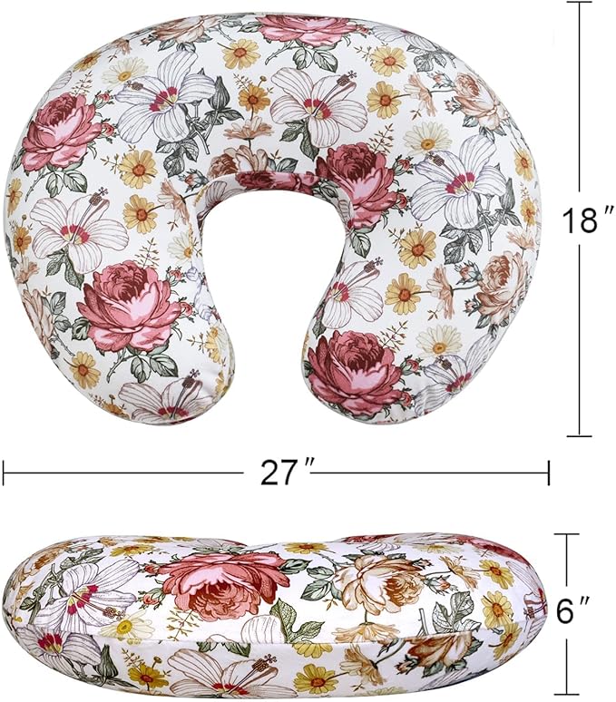 Minky Nursing Pillow Cover Breast Feeding Pillow Cover Slipcover U Shape for Baby Boy Girl,Cover Only(Pillow & Pad Cover Fox, Pack of 2)