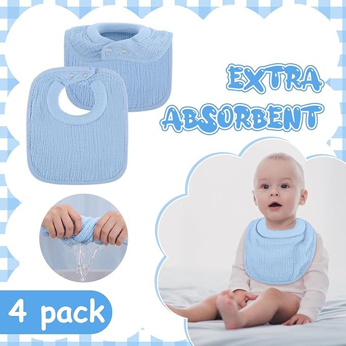 Twistover Newborn Bibs Feeding Bibs for Drooling and Teething Comfy Neck Baby Bib with Padded Absorbent Collar