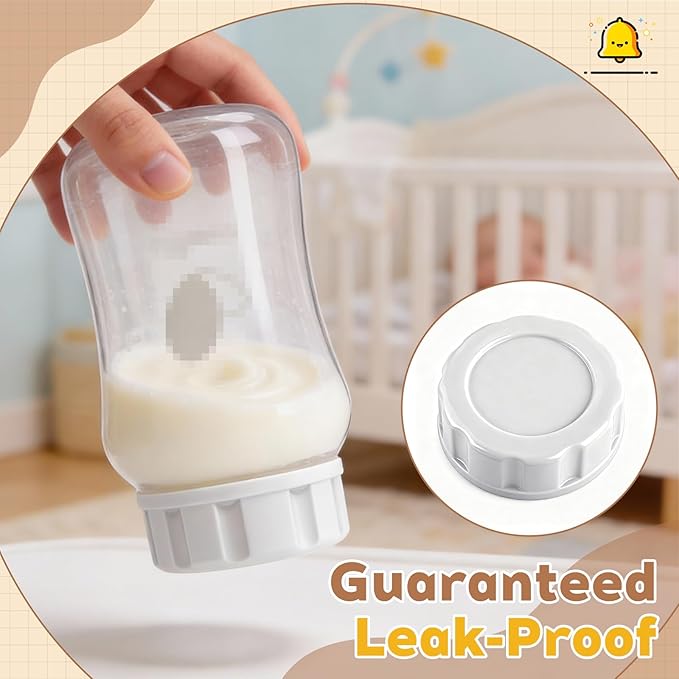 8Pcs Baby Bottle Caps Travel Bottle Caps Compatible with Evenflo Bottles, Spill-Proof, Leak-Resistant, Easy-to-Clean, Travel and Storage Bottle Lids Replacement (White)