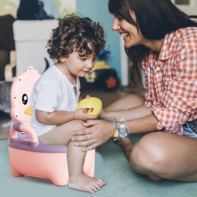 Generic Travel Potty Seat for Toddler, Kids Travel Potty,Toddler Potty Training Toilet with Carry Handle, Wear Resistant Portable Cartoon Potty with Convenient Drawer, Pink, LK45LF5TQ4L00GSR3UC9