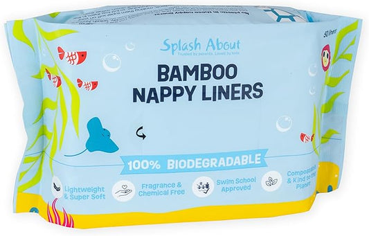 Splash About Swim Diaper Liners - Pack of 50 - One Size - White - Disposable