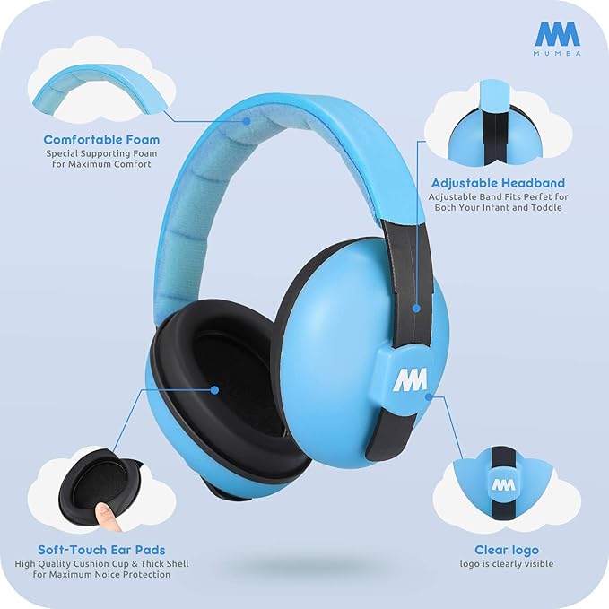 Mumba Baby Ear Protection Noise Cancelling Headphones for Babies and Toddlers Baby Earmuffs - Ages 3-24+ Months