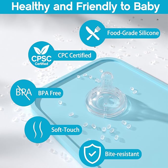 Baby Silicone Nipples for Lansinoh Bottles, Anti-Colic Replacement Nipple for Baby 6m+, BPA Free, Fast Flow, Size L, 6 Count