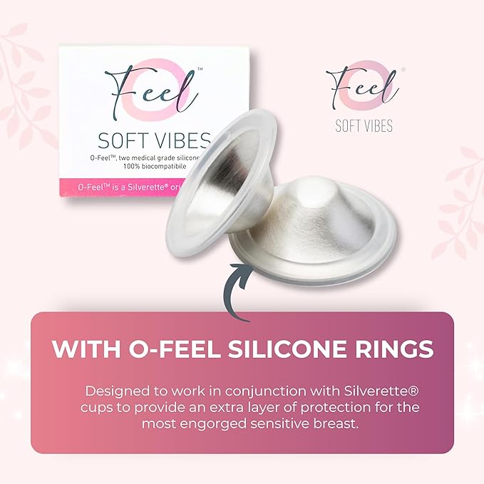 Silverette® The Original Silver Nursing Cups, Nipple Covers for Breastfeeding Essentials, Pure 925 Silver Nipple Shields