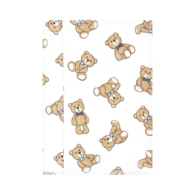 Hudson Baby Unisex Baby Cotton Flannel Burp Cloths, Gentleman Bear, One Size