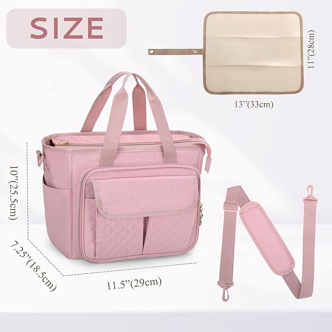 LUXJA Breast Pump Bag Compatible with Spectra S1 and S2 (with a Waterproof Mat), Pumping Bag for Breast Pump and Extra Parts, Pink