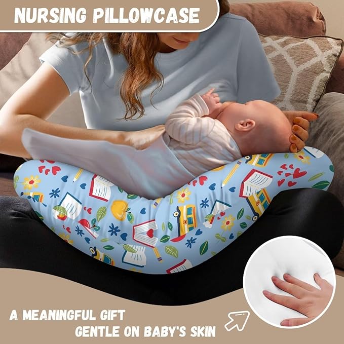 Campus Elements Breastfeeding Pillow Cover Nursing Cover for Newborn Girls Boys Super Soft and Comfortable Slipcover Gift, 1 Pack
