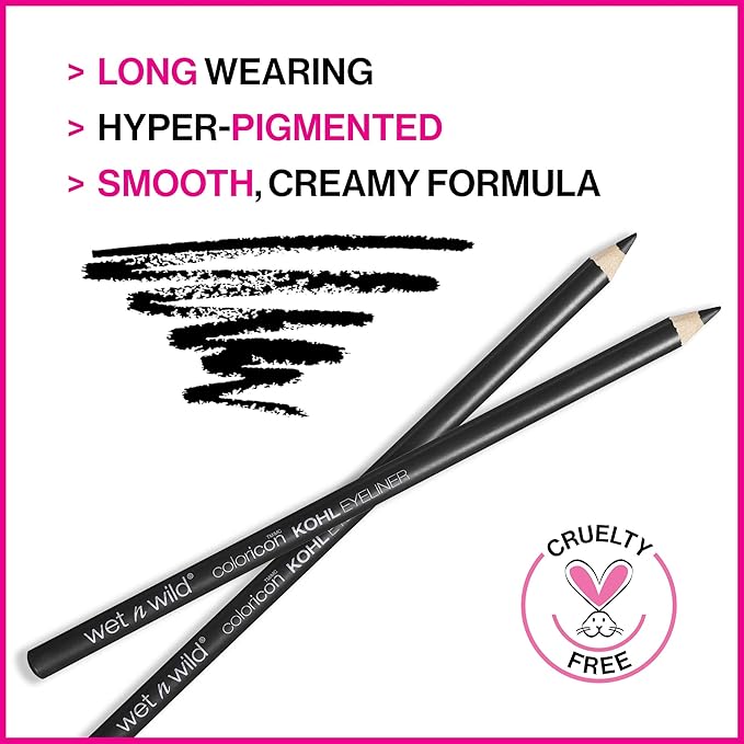 Pampers Baby Wipes 72 Count and wet n wild Eyeliner Pencil Cruelty-Free Black Baby's Got Black
