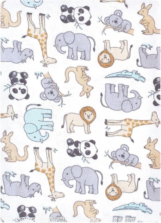 Hudson Baby Unisex Baby Flannel Burp Cloth 12pk, Kangaroo, One Size