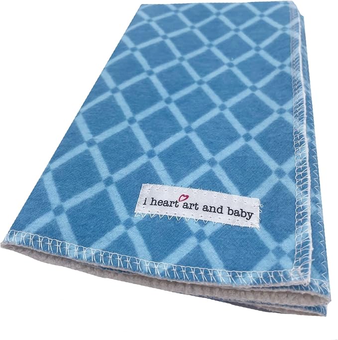 Infant Burping Cloth, Burp Cloths for Baby Boy or Girl, Soft and Absorbent - Cotton Reusable Spit Up Rags, XLarge, 1 Count (Blue)
