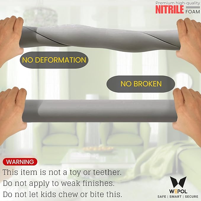 Table Edge Protector for Baby Proofing (18ft Edge & 8 Corners) Baby Proof Corners and Edges Guard, Soft NBR Rubber Foam 3M Adhesive, Furniture Corner & Edge Safety Bumpers for Table & Fireplace-Gray