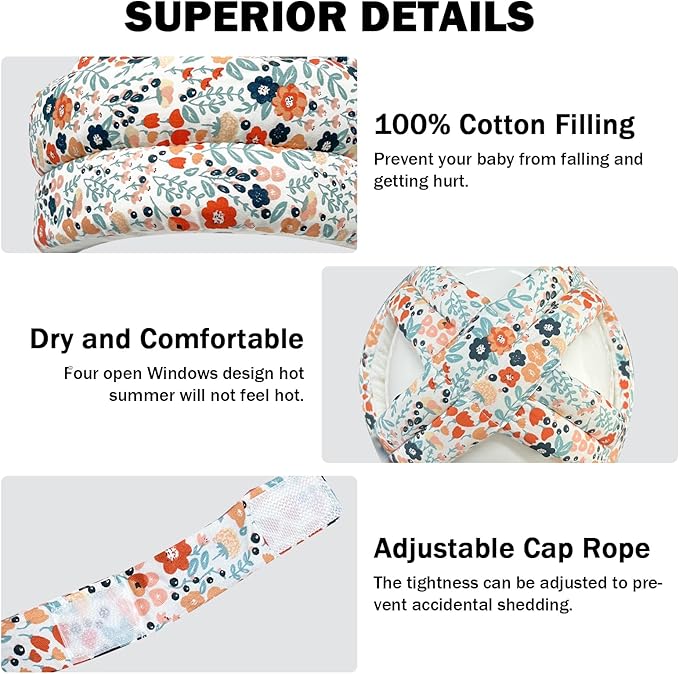 Baby Head Protector for Crawling Walking, Baby Helmet Adjustable No Bumps and Soft Cushion, Infant Safety Cap for Kid Learning to Walk