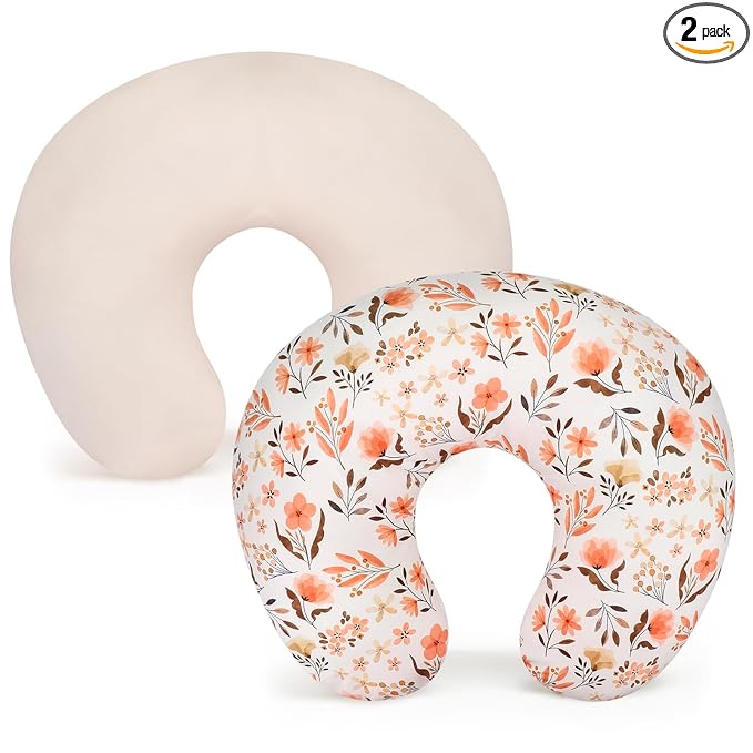 Accmor 2 Pack Nursing Pillow Covers, Stretchy Nursing Cover for Breastfeeding, Ultra Soft Comfortable Pillow Slipcover for Baby Girls Boys Newborn