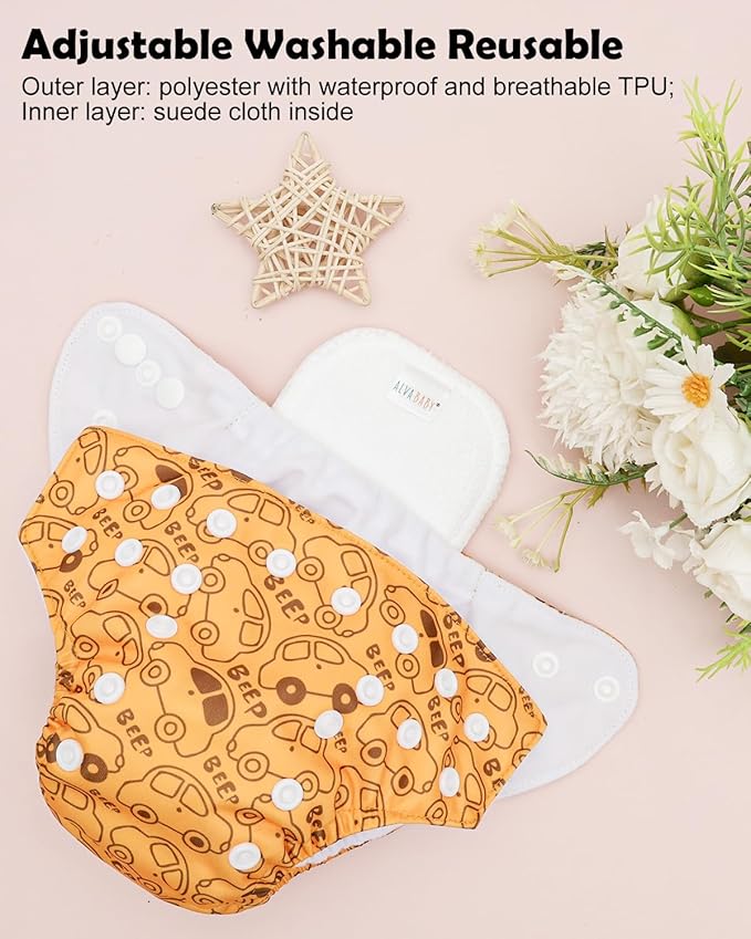 ALVABABY Baby Pocket Newborn for Less Than 12pounds Baby Snaps Cloth Diapers Nappy 6pcs with 12 Inserts 6SVB131