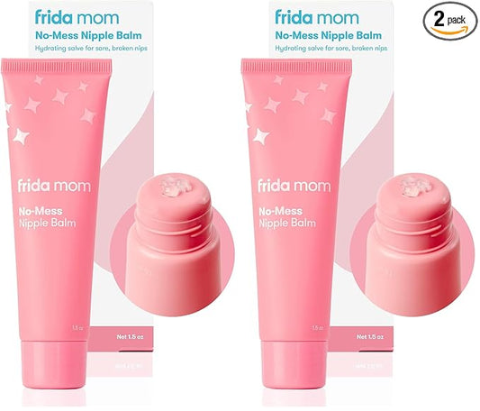 Frida Mom Nipple Cream, No-Mess Nipple Balm Moisturizer for Hydration, Gentle for Baby & Mom, 1.5fl oz (Pack of 2)