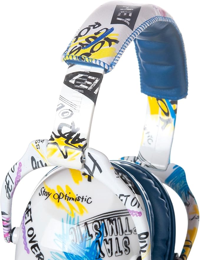 Kids Hearing Protection,25dB NRR Noise Reduction,Sound Proof for Kids,Toddler,Safety Earmuffs for Concert,Airplane,Autism,Monster Jam,Travel,School- Blue Graffiti
