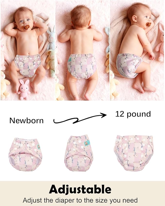 ALVABABY Baby Pocket Newborn for Less Than 12pounds Baby Snaps Cloth Diapers Nappy 6pcs with 12 Inserts 6SVB130