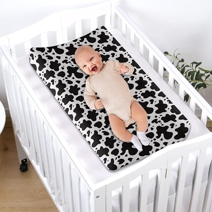 Cow Print Baby Changing Pad Cover Soft Diaper Changing Pad Cover Breathable Diaper Changing Pad Cover 32''*16'' Changing Pads Nursery Decor