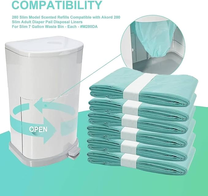 Adult Diaper Liner Refills Compatible with Janibell Akord 280 Slim Model Adult Diaper System, A Single Liner Pack Will Last for Over 500 Briefs Using 6 PACK